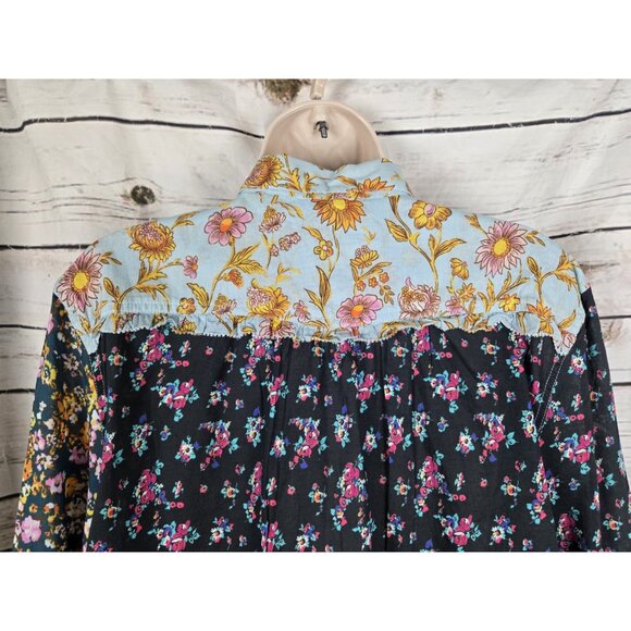 Sundance Floral Button-Up Blouse - Black and Multicolor - Picture 5 of 10